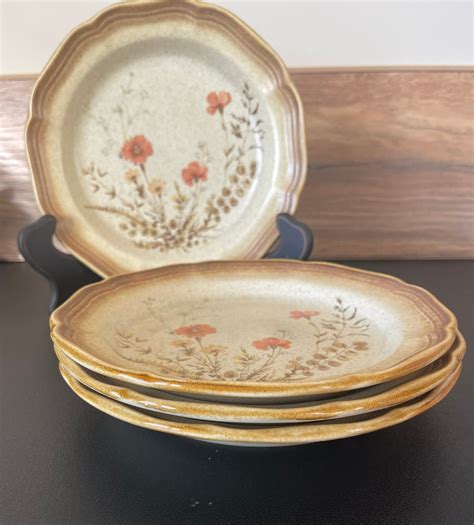 Mikasa Whole Wheat Jardiniere Stoneware Set Of Four Salad Plates Etsy