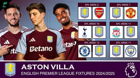 Aston Villa 🔴 • English Premier League Fixtures And Match Schedules 2024