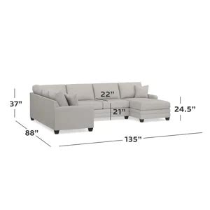 Carolina Thin Track Arm U Shaped Sectional 3885 USECT By Bassett At