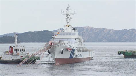 海上保安庁の大型巡視船「はてるま」進水／岡山・玉野市の造船所【岡山・玉野市】 岡山・香川のニュース｜tscテレビせとうち