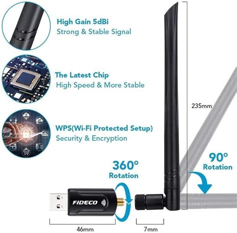 X Fideco Wifi Adapter Ac Dual Band G Max Mbps G