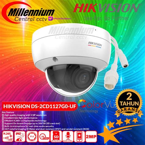 Promo Ip Camera Hikvision Mp Ds Cd G Uf Colorvu Audio Poe Cctv