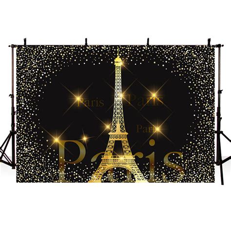 Glittering Paris Eiffel Tower Theme Photography Backdrop Wedding Birth