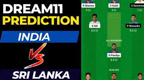 Ind Vs Sl Dream Prediction Th Match Asia Cup Super Four India