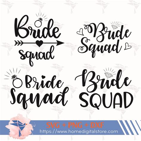 Bride Squad Svg Png Dxf