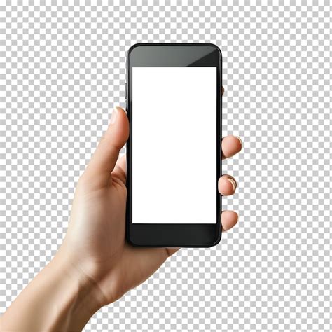 Premium Psd Hand Holding A Smartphone Isolated On Transparent Background