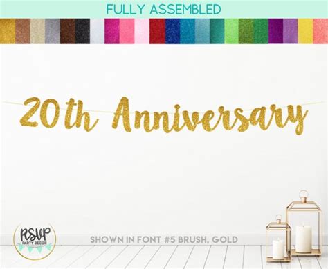 20th Anniversary Banner 20th Anniversary Party Decoration | Etsy