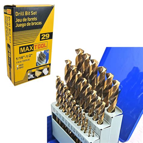 MaxTool 29 Pieces Drill Set 29PCs 29 Piece Twist Drill Bit Set 8