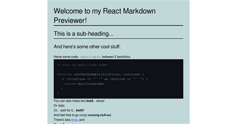 Markdown Previewer Codesandbox