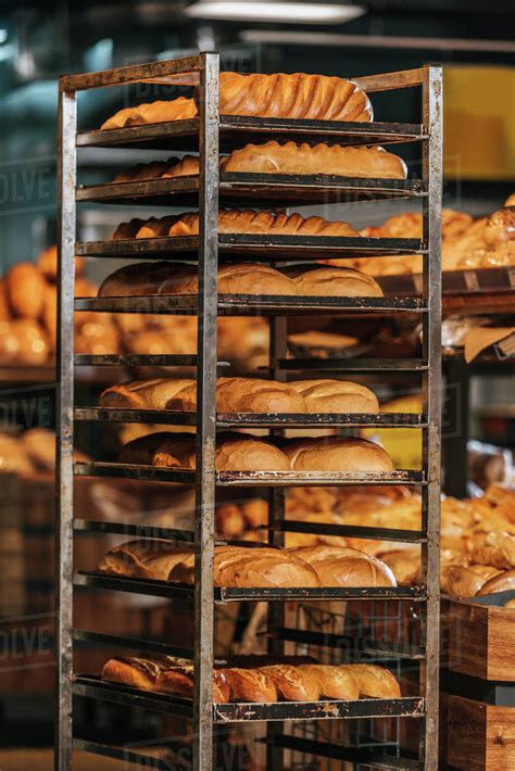 Close Up View Of Freshly Baked Bakery In Hypermarket Stock Photo