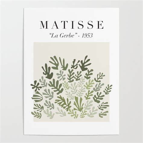 Sage Green Matisse Poster La Gerbe The Sheaf Poster Sage