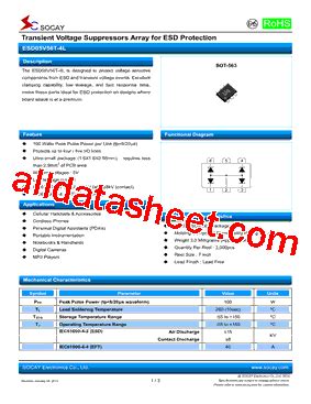 ESD05V56T 4L Datasheet PDF Socay Electornics Co Ltd