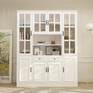 FUFU GAGA 3 In 1 White Wood Buffet And Hutch Combination Storage