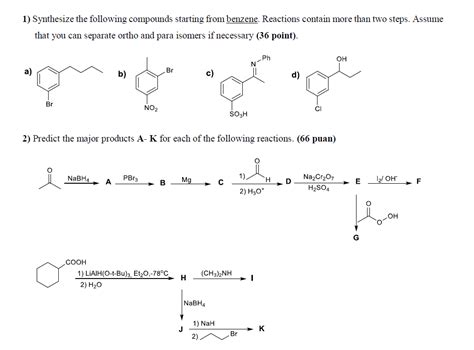 Solved Synthesize The Following Compounds Starting From Chegg