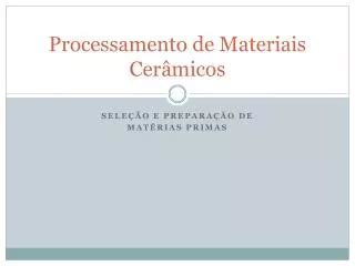 PPT Processamento De Materiais Cer Micos PowerPoint Presentation