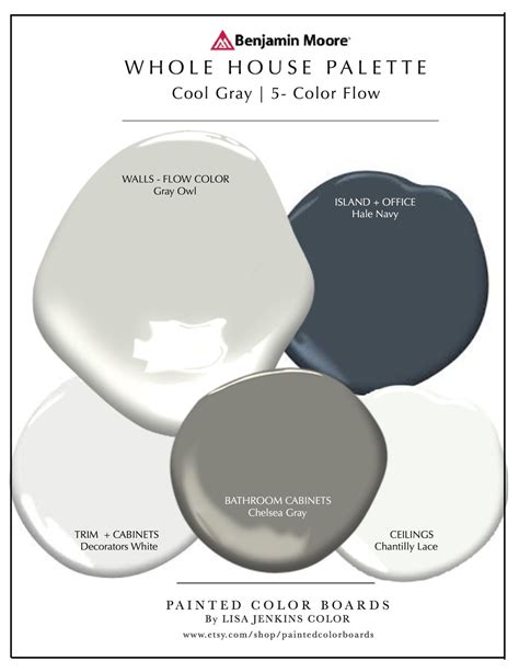 Benjamin Moore Gray Paint Palette Color Samples Painted 18x12 Inch Gray ...