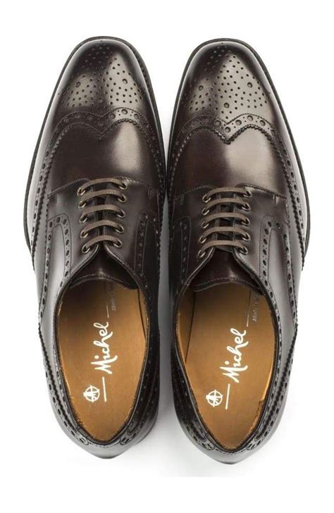 Derbies homme en cuir lisse à bout golf fleuri Homme michel Elorell