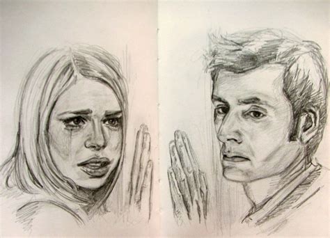 Th Doctor And Rose Doomsday Sketch By Kssu Deviantart On