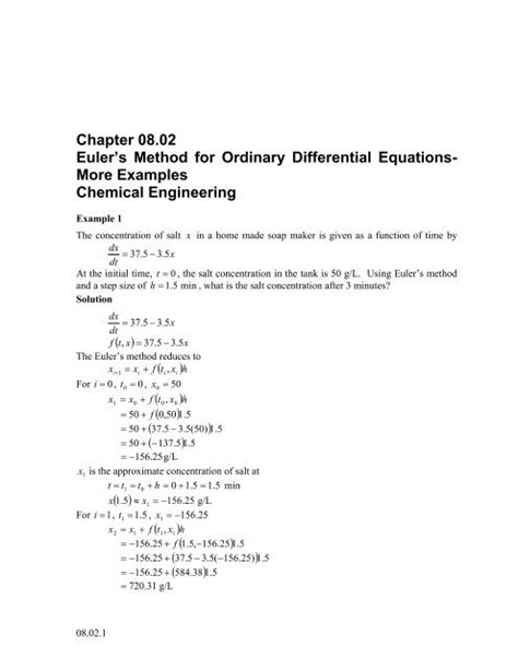 Examples Chemical Engineering - Holistic Numerical Methods