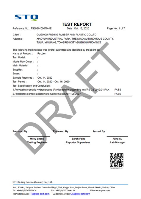 Certificate - FDT Rubber