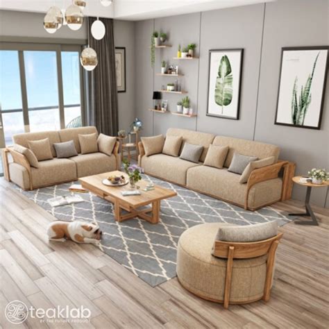 Modern Wood Sofa Set Designs Images | Baci Living Room