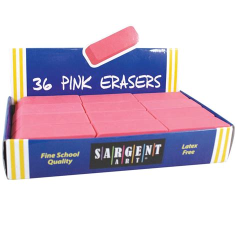 Large Pink Erasers 36 Per Pack Sar361012 Sargent Art Inc Erasers