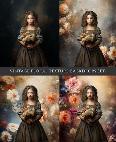 Vintage Floral Fine Art Texture Backdrops Maternity Backdrops