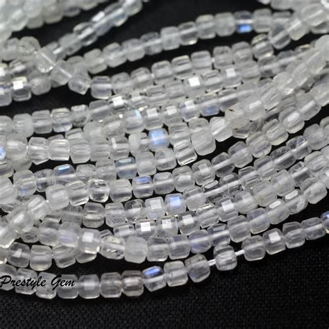 Meihan Strands Set Natural Moonstone Mm Faceted Cube Loose Beads