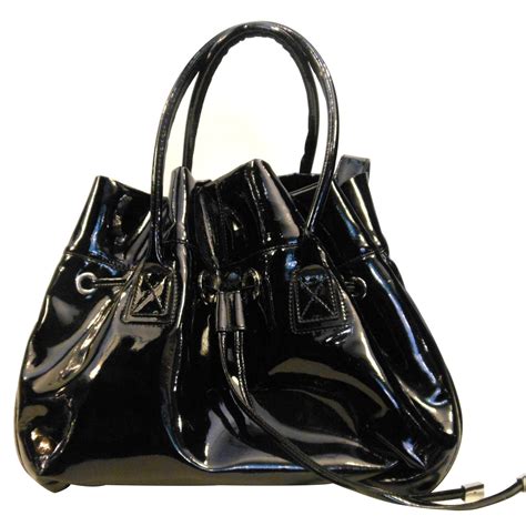 Sonia Rykiel Sacs à main Cuir vernis Noir ref 9397 Joli Closet