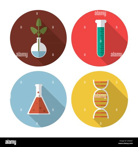 Biology Design Lab Icon Flat Illustration Vector Stock Vector Image