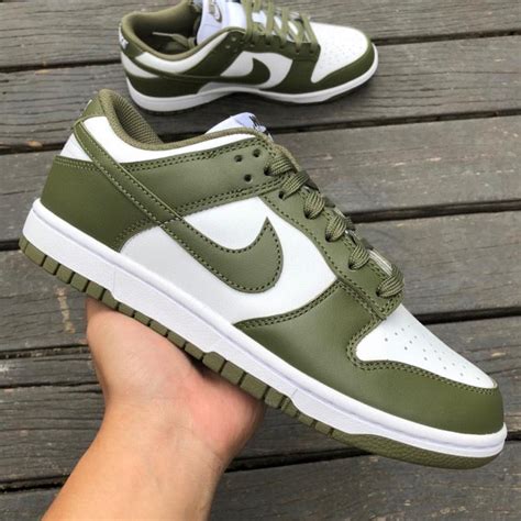 Dunk low olive green dead stock Size woman’s 10 - Depop