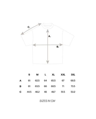 Tee Size Chart