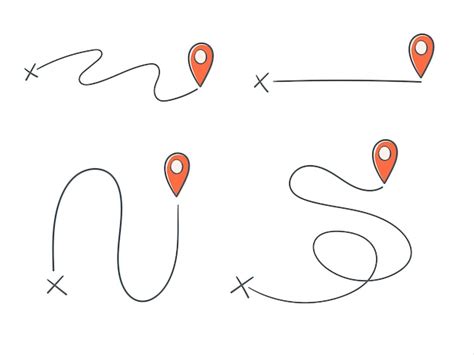 Premium Vector Hand Drawn Pin Location Gps Route Map