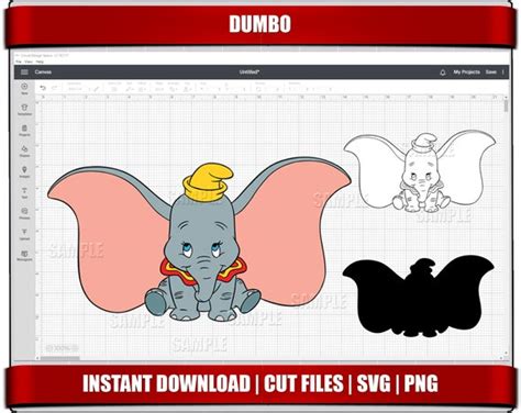 Dumbo Svg Dumbo Clipart Png Dumbo Birthday Party Instant - Etsy