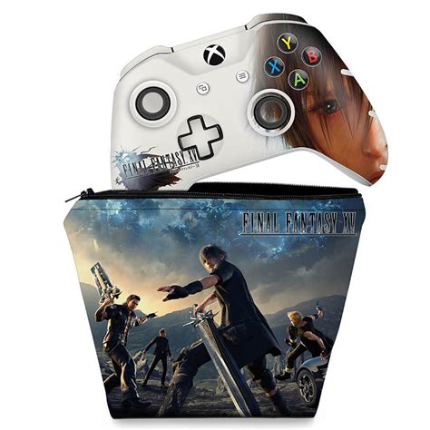 Kit Capa Case E Skin Xbox One Slim X Controle Final Fantasy Xv B