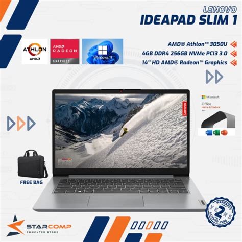 Starcomp Lenovo Ideapad Slim 1 Athlon 3050u 4gb 256gb Amd Radeon 14