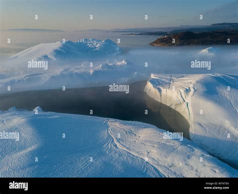 Icebergs drone aerial image top view - Climate Change and Global