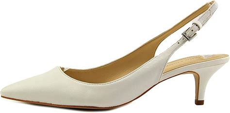 Marc Fisher Womens Kitten Heel Slingback Pump White Leather Size 50