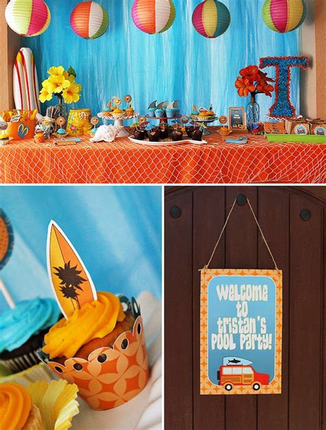 {Cheer's to Summer} Surfer Style Kids Pool Party Ideas // Hostess with the Mostess®