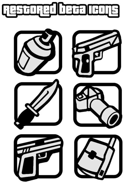 Gta San Andreas Icons Beta Weapons Packs For Pc Android Mod Gtainside