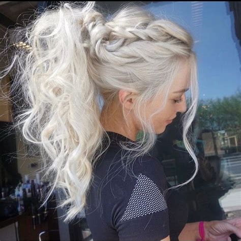 Colour And Style 😍 Ponytail Hairstyles White Blonde Hair Ponytail