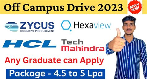 Zycus Tech Mahindra Off Campus Drive 2023 Hcl Tech Recruitment 2023 Hexaview Freshers Hiring