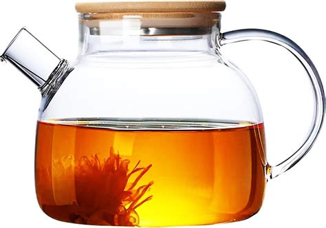 Amazon Popward Ml Oz Glass Teapot With Infuser And Bamboo