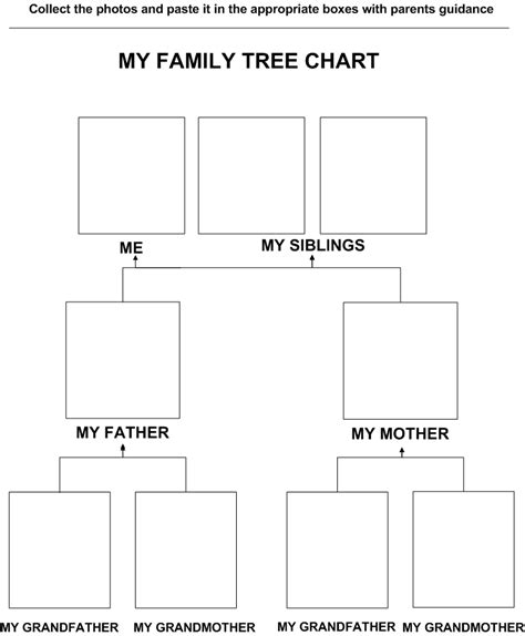 My Family Tree Chart printable for 3-6 year kids