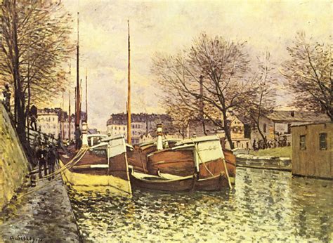 Barges On The Canal Saint Martin In Paris Alfred Sisley