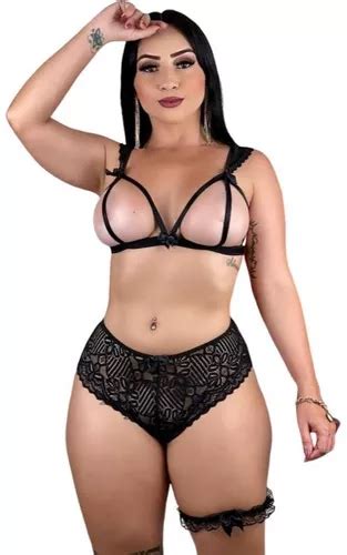 Conjunto Lingerie Calcinha E Suti Aberto Renda Sexy Persex Mercadolivre