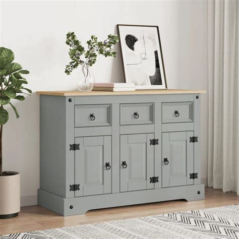 Vidaxl Buffet Corona Gris X X Cm Bois Massif Pin Mexicain