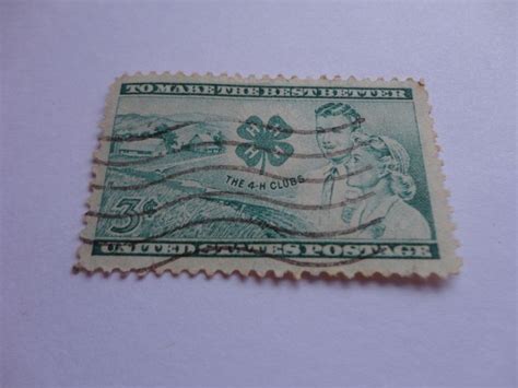 The 4 H Clubs 3 Cents Old U S Postage Stamp Postage Stamps Stamp