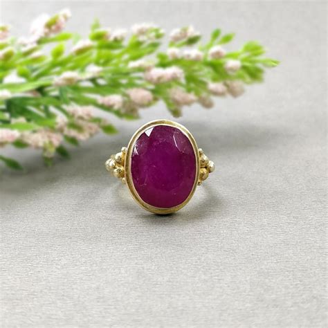 Ruby Gemstone Ring - Etsy