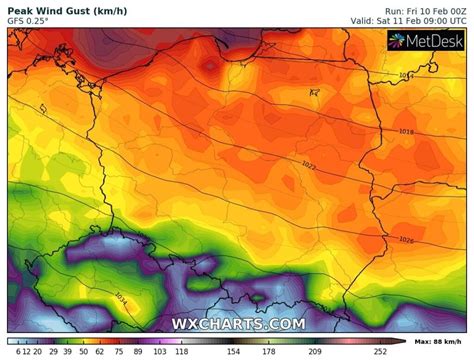 Wichury Km H W Prognozach Na Luty Silny Wiatr Uderzy W Polsk